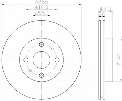 HELLA PAGID 8dd355108881 -  Тормозной диск
